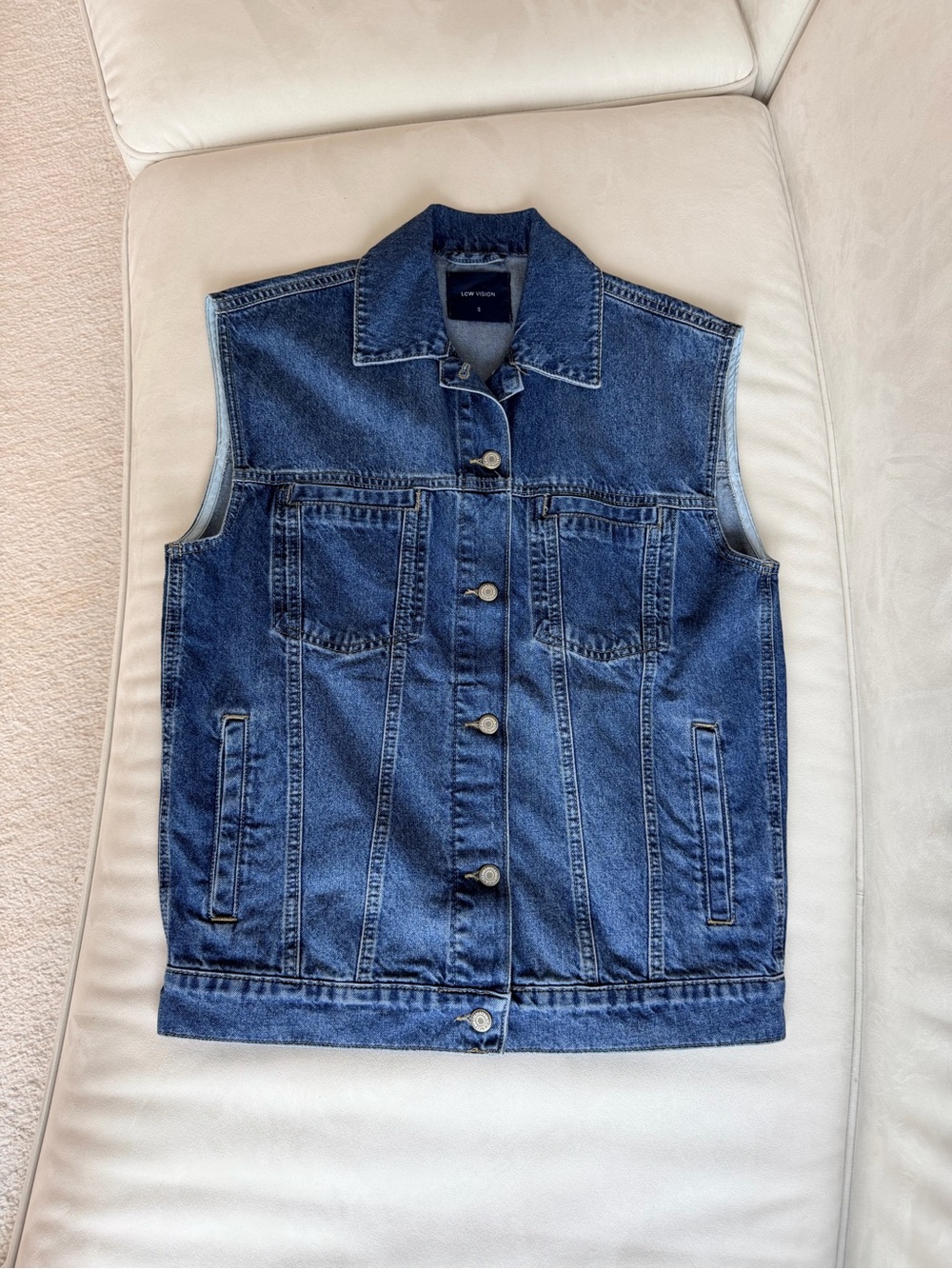 Oversized Denim Vest - Size M